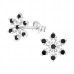 Silver Snowflake Ear Studs with Cubic Zirconia