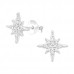 Silver Northern Star Ear Studs with Cubic Zirconia