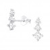 Silver Sparkling Ear Studs with Cubic Zirconia