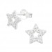 Silver Star Ear Studs with Cubic Zirconia