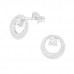 Silver Round Ear Studs with Cubic Zirconia