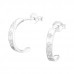 Silver Half Hoop Ear Studs with Cubic Zirconia