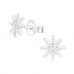 Silver Northern Star Ear Studs with Cubic Zirconia