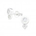 Silver Geometric Ear Studs with Cubic Zirconia