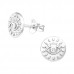 Silver Evil Eye Ear Studs with Cubic Zirconia