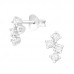 Silver Cluster Ear Studs with Cubic Zirconia