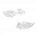 Silver Wing Ear Studs with Cubic Zirconia