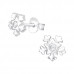 Silver Snowflake Ear Studs with Cubic Zirconia