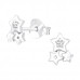 Silver Triple Star Ear Studs with Cubic Zirconia