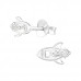 Silver Rocket Ear Studs with Cubic Zirconia