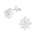 Silver Gift Box Ear Studs with Cubic Zirconia