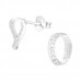 Silver Shell Ear Studs with Cubic Zirconia