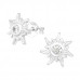 Silver Sun Ear Studs with Cubic Zirconia