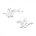 Silver Snake Ear Studs with Cubic Zirconia