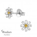 Flower Sterling Silver Ear Studs with Cubic Zirconia