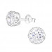 Silver Round 7mm Ear Studs with Cubic Zirconia