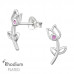 Tulip Sterling Silver Ear Studs with Cubic Zirconia