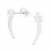 Silver Shooting Star Ear Studs with Cubic Zirconia