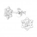 Silver Snowflake Ear Studs with Cubic Zirconia