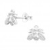 Silver Bee Ear Studs with Cubic Zirconia