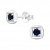 Silver Round Ear Studs with Cubic Zirconia