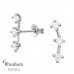 Sterling Silver Climber Ear Studs with Cubic Zirconia
