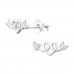 Silver Arrow and Heart Ear Studs with Cubic Zirconia