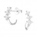 Silver Geometric Ear Studs with Cubic Zirconia