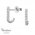 Bar Sterling Silver Ear Studs with Cubic Zirconia