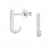 Silver Curved Ear Studs with Cubic Zirconia