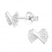 Silver Bow Ear Studs with Cubic Zirconia