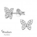 Butterfly Sterling Silver Ear Studs with Cubic Zirconia