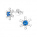 Snowflake Sterling Silver Ear Studs with Cubic Zirconia