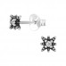 Starburst Sterling Silver Ear Studs with Cubic Zirconia