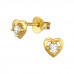 Heart Sterling Silver Ear Studs with Cubic Zirconia