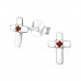 Silver Cross Ear Studs with Cubic Zirconia