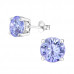 Silver Round 8mm Ear Studs with Cubic Zirconia