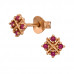 Cross Over X Sterling Silver Ear Studs with Cubic Zirconia
