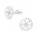 Silver Snowflake Ear Studs with Cubic Zirconia