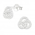 Silver Curl Ear Studs with Cubic Zirconia