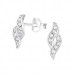 Silver Spiral Ear Studs with Cubic Zirconia