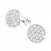 Silver Round Ear Studs with Cubic Zirconia