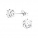 Round 5mm Silver Ear Studs with Cubic Zirconia