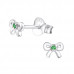 Silver Birthstone Bow Ear Studs with Cubic Zirconia