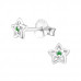 Silver Birthstone Star Ear Studs with Cubic Zirconia