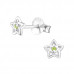 Silver Birthstone Star Ear Studs with Cubic Zirconia