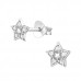 Silver Star Ear Studs with Cubic Zirconia