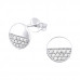 Silver Round Ear Studs with Cubic Zirconia