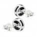 Silver Round Ear Studs with Cubic Zirconia