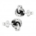 Silver Knot Ear Studs with Cubic Zirconia